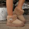 Fashion Soft Thick Bottom Non Slip Furry Snow Boots Women 2025 Winter Chunky Platform Fluffy Fur Ankle Boots Warm Plush Bowknot Shoes