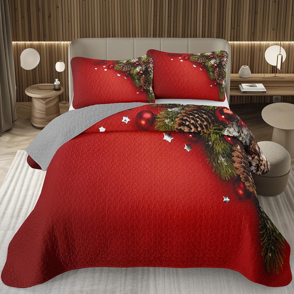 Рождественский комплект покрывала Рождественский комплект покрывала на кровать Размер Twin Full King Рождественский комплект одеяла с елкой Для Рождества Рустикальная вечеринка Праздничный декор