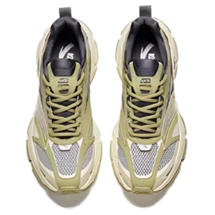 Anta Cormorant Slip Resistant Abrasion Resistant Low top Casual Shoes Men's Green Yellow Gray 112518895-6