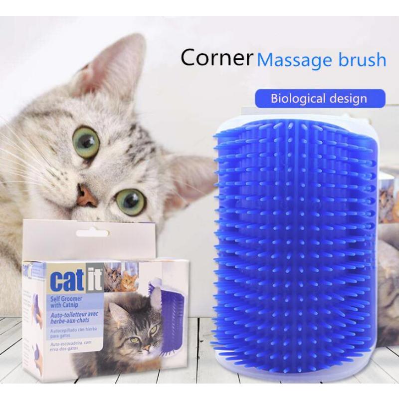 Угловая щетка для кошек Кошка трет лицо щекочущей расческой Продукт для кошек Кошачий массаж Расческа для самостоятельной стрижки
