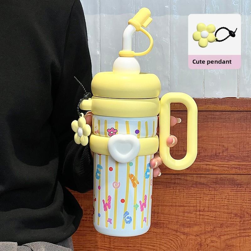 Portable Insulated Sports Bottle With Handle And Thickened Body For Kids And Adults