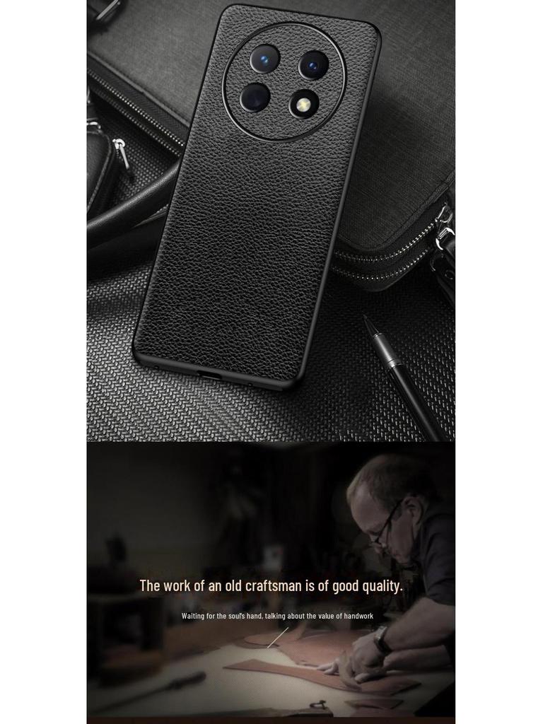 Huawei Enjoy 60 Series Leather Protective Cover - Litchi Pattern Cowhide Case for Enjoy 60, 60Pro, 60X