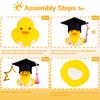 Graduation Ducks Car Dashboard Decorations Rubber Duck Car Ornaments Accessories With Mini Graduation Hats Sashes Glasses