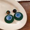 Серьги-гвоздики с цветами из смолы "Серебряная игла" - Нишевые ушные украшения в ретро-стиле Европы и Америки