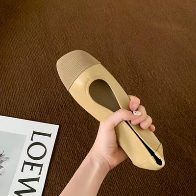 Ретро Обувь Женская Квадратный Носок Мягкая Подошва Толстый Каблук Женская Обувь Цветовая Гамма Универсальные Одинарные Туфли Женские