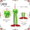 Creative Christmas Party Supplies Funny Elf Legs Car Hanging Ornament, Tree Decor with Soft Plush for Plush, Red Green Holiday Pendant Rearview