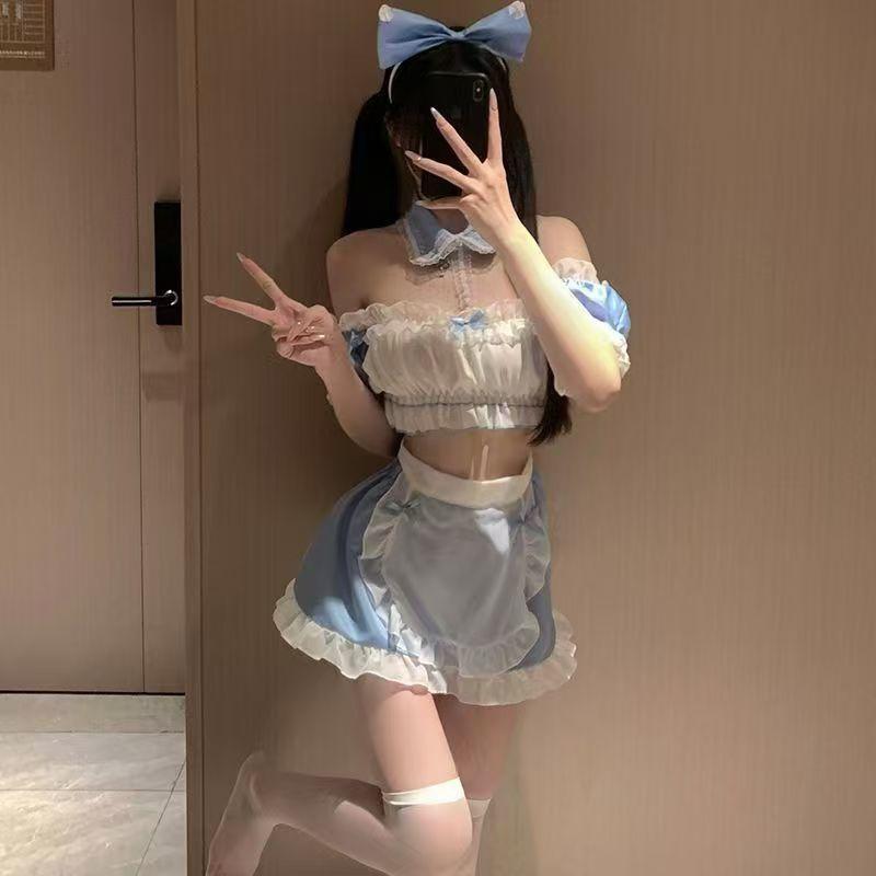 Sex Underwear Sexy Maid Clothing Free Robe Fun Temptation Set Sex Pajamas Couple Robe Pure Desire