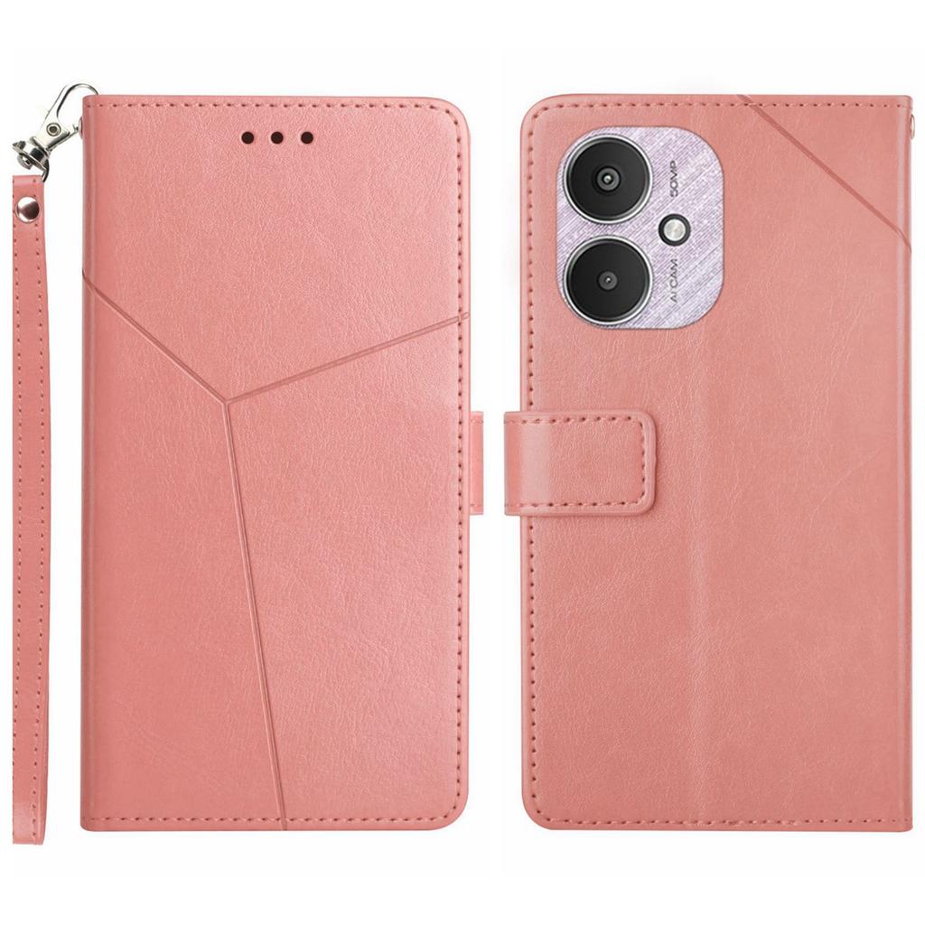 HT01 Для Xiaomi Redmi 13C 4G/5G/13R 5G/Poco M6 5G/Poco C65 4G Кожаный чехол с Y-образным тиснением