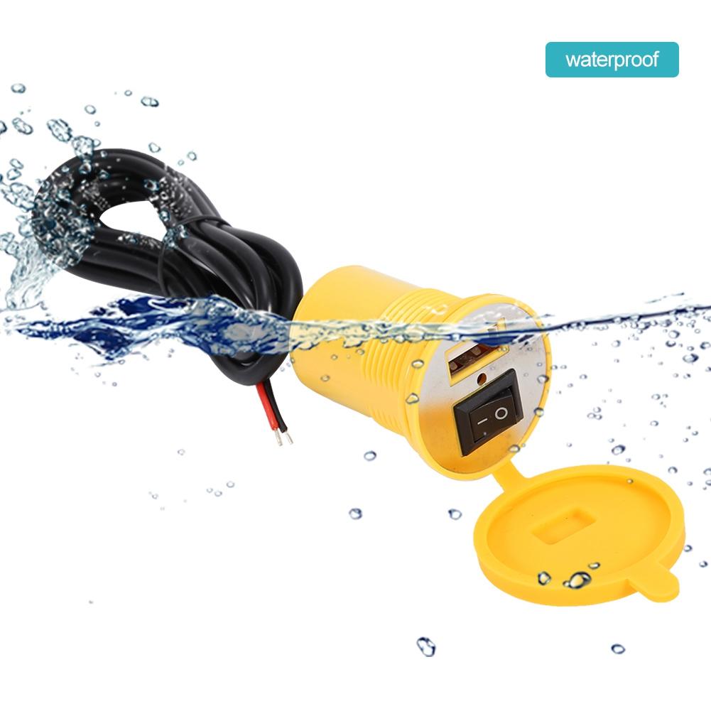 Водонепроницаемый держатель для телефона на руль мотоцикла с USB 12В с (желтый)