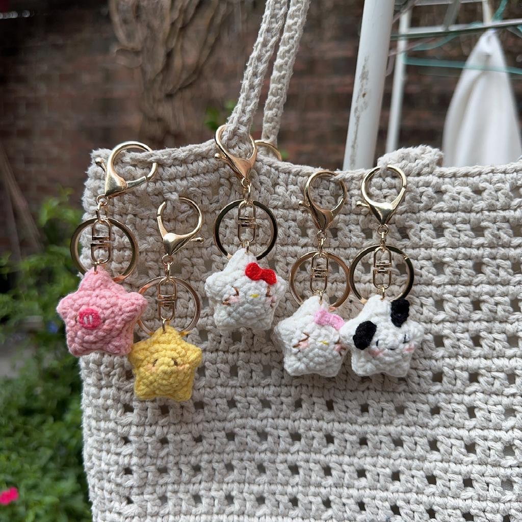 Wholesale Crochet Pendant Cartoon Little Star High Quality Cotton Thread Hand DIY Decorative Gift Clothing Decoration Cute Stars