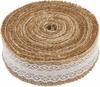 Multi Purpose Burlap Hessian Ribbon With Lace Detail Multi Purpose Uses Decor Natural Burlap Wedding
