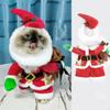 Костюм Санта-Клауса для кошек с шапкой, рождественские аксессуары для вечеринок, домашнее животное на Рождество