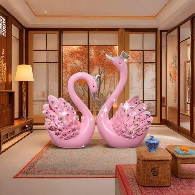 Богиня Лебедь Пара Автомобильных Украшений: Милые фигурки для украшения центральной консоли и столешницы