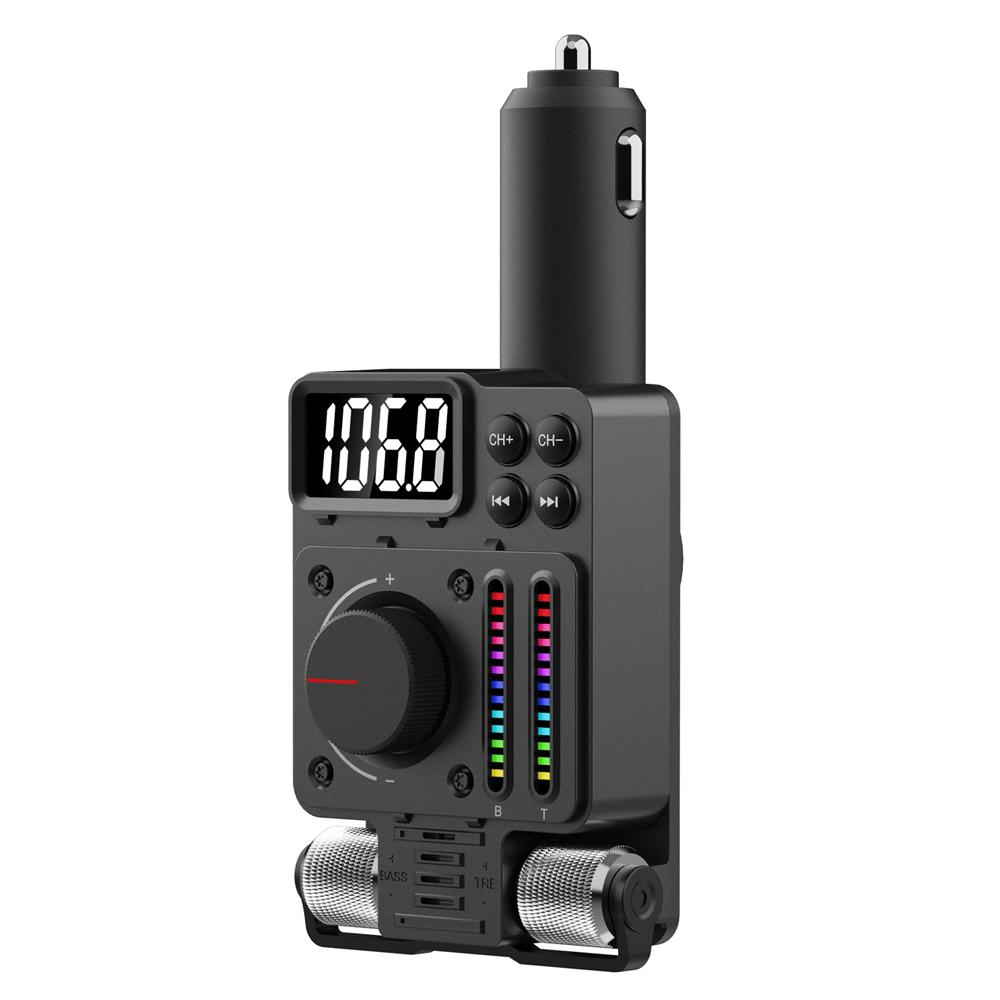 Автомобильный BT MP3-плеер FM-передатчик PD30W + USB-адаптер быстрой зарядки с 1,2-дюймовым светодиодным дисплеем