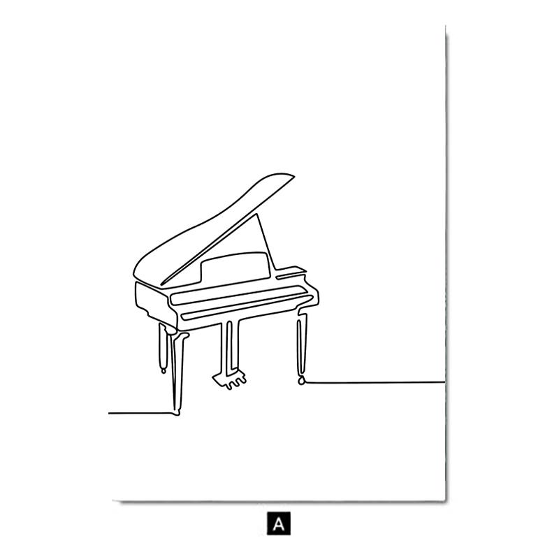 Современный минималистичный музыкальный инструмент, фортепиано, гитара, барабанная установка, музыкальный плакат, скандинавский настенный художественный постер для гостиной, спальни, домашний декор