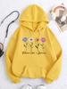Bloom Like A Flower Pattern Women Hoody Loose Y2K Casual Sportswear Fleece Pocket Hoodie Autumn All-Match Woman Clothing
