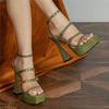 Chic Trendy Buckle Straps Women 'S Shoes Big Size 42 Elegant Sexy Platform High Heels Green Summer Fashion Sandals Footwear