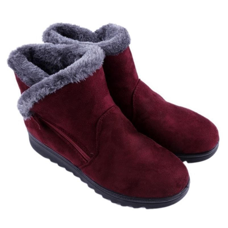 Women Fashion Winter Waterproof Ankle Rain Keep Warm Fur Footwear Boots