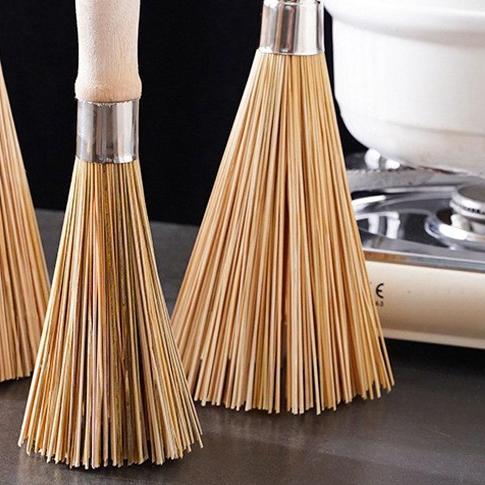 Длинная ручка из натурального бамбука щетка для посуды бытовой вок для домашнего ресторана инструмент щетка для чистки Supp P0H9