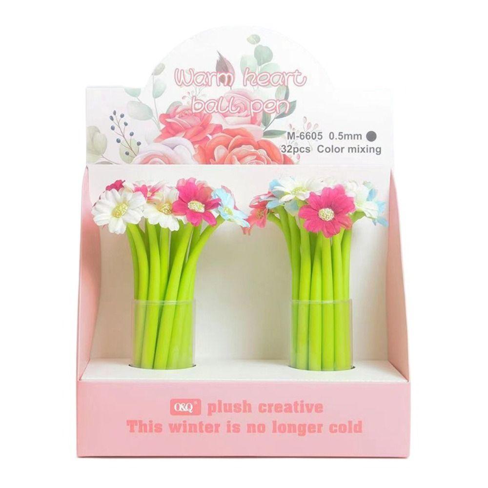 Signing Dancing Flower Pen Simulation Rose Flower Gel Ink Pens  Office School Supplies