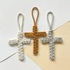Cotton Rope Braided Pendant Keychain Religious Symbol of Christianity Hand-Woven Braided Keyring Bag Accessories