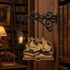 Книжный червь Офисный аксессуар Винтажный светильник-полка с дизайном кота, спящего на книге, Ретро-фонарь Декор для любителей Лампа для чтения, Декоративный светодиодный для учебы