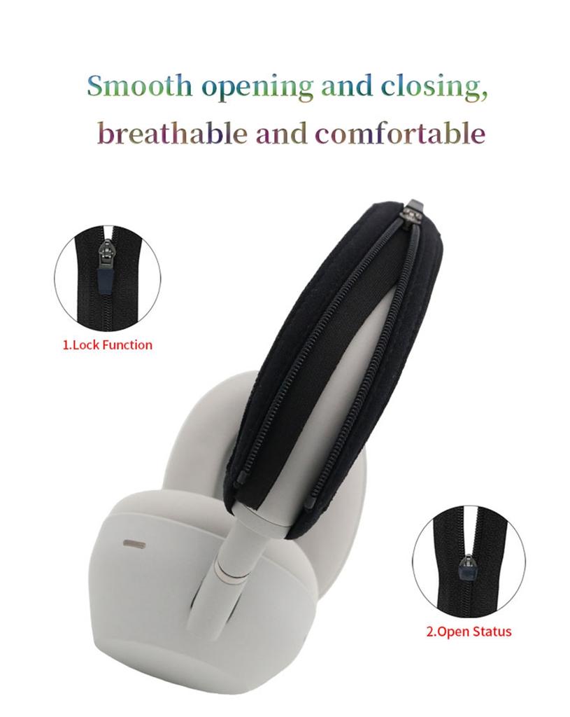 YAYINCC Headphone Head Beam Cover for SONY WH-1000XM6 Earphone Zipper knitted fabric headband protective cover Advanced feeling