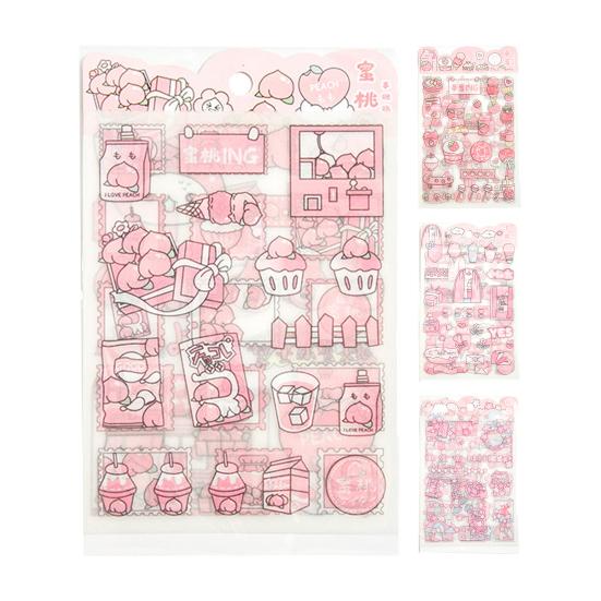 4 листа наклейки в стиле аниме, самоклеящиеся водонепроницаемые ПЭТ, канцелярские принадлежности для скрапбукинга, наклейки с героями мультфильмов для дома