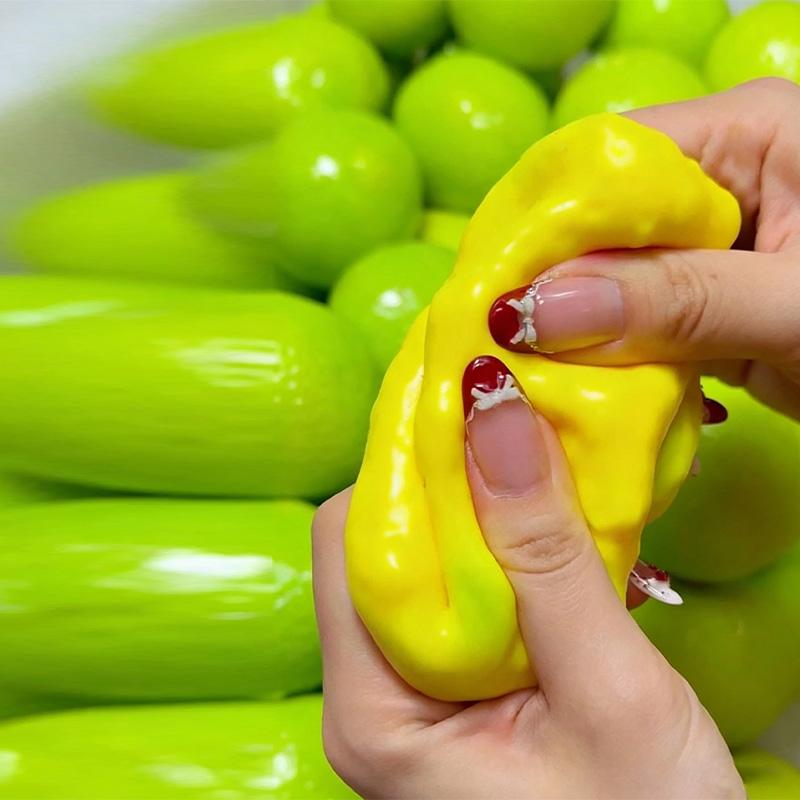 Ручная хрустящая лимонная антистресс-мялка, меняющая цвет манговая сквиши-мялка, фиджет-мяч, ASMR, сенсорная игрушка для снятия стресса, декор для дома