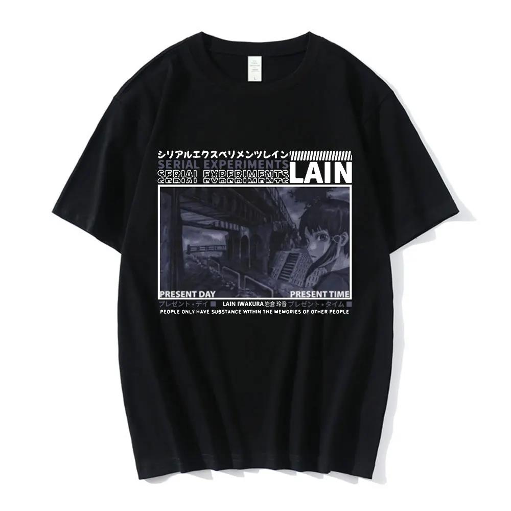 Anime Serial ExperiUnisexts Lain Graphic Print T Shirt Iwakura Unisexga Girl Sci Fi Short Sleeve Fashion Plus Size T Shirt Unisex