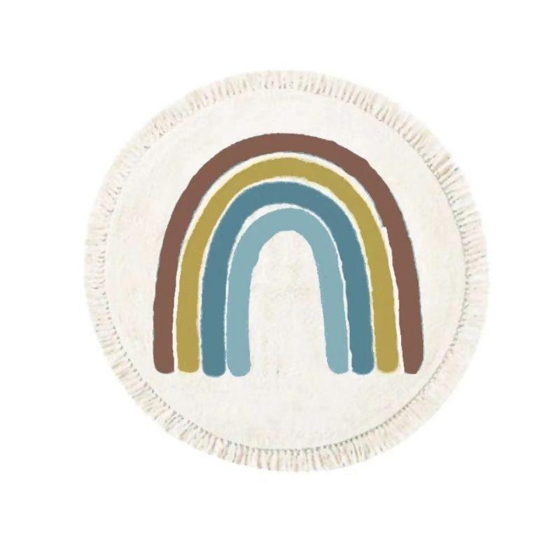 Круглый Пушистый Ковер Для Гостиной С Кисточками, Белый Ворсистый Коврик Для Игр в Детскую Комнату Для Детей, Мягкие Плюшевые Ковры Для Спальни Для Детей