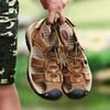 2025 New Large Size Men's Sandals Beach Sandals Microfiber Leather Bag Head Anti-collision Outdoor Creek Shoes Men