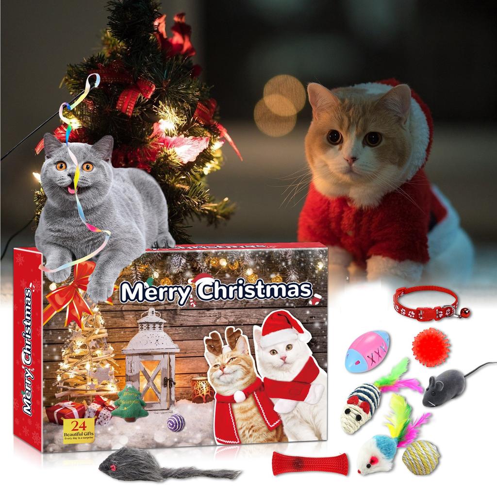 Pet Cat Christmas Hand-torn Gift Box Surprise Creative Christmas Toy