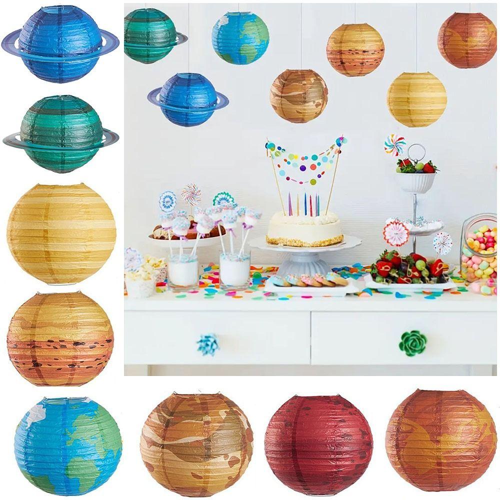 Foldable Starry Paper Lanterns Galaxy Space Theme Solar System Planet Lantern  Party