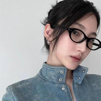 Ретро очки «кошачий глаз» с защитой от синего света: Овальные, подходящие для близорукости очки-ботаники с маленьким, модным шиком.