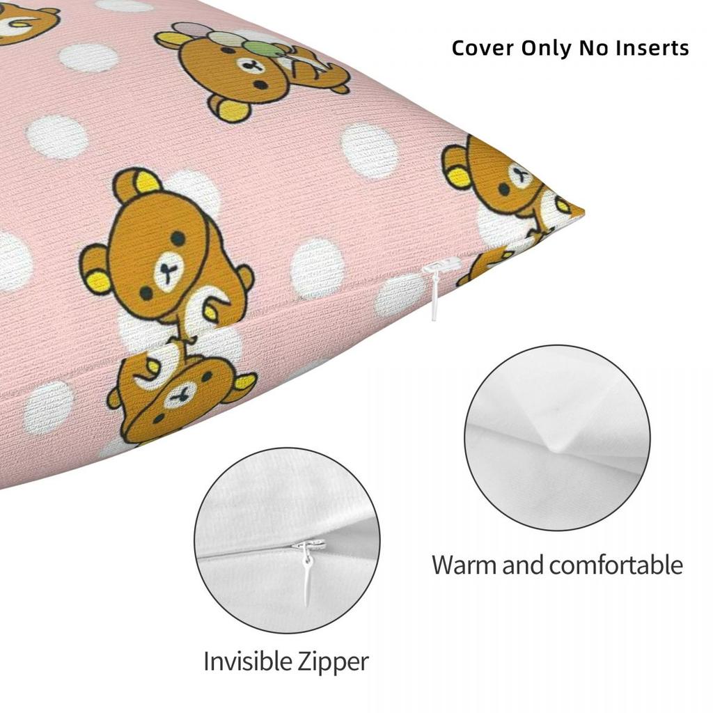 Rilakkumas Cartoon (2) Pillow Cover Fashion Pillow Case For Sofa Home Decoration Cushion Cover Square Design Pillowcases Gift