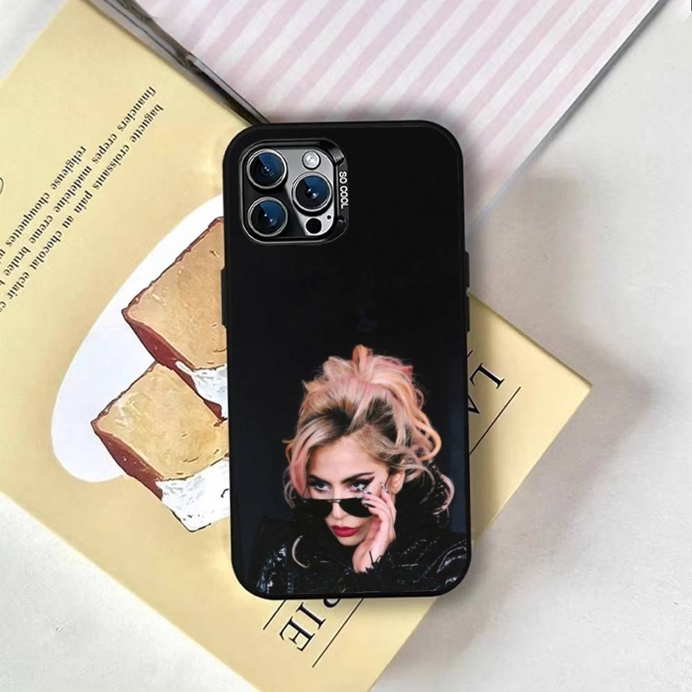 Чехол для телефона Singer L-Lady G-Gaga для iPhone 17,16,15,14,13,12,11 Plus,Pro Max,XS,Цветной Серебряный Покрытый Внутренний Чехол