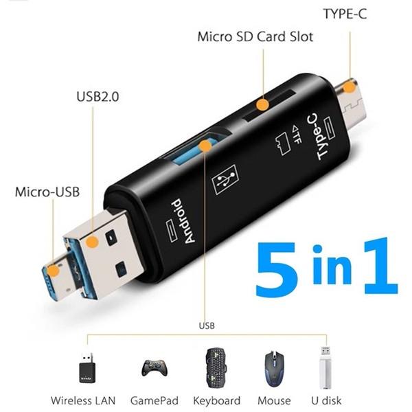 1PC Card Reader Sd Card USB3.0 High-speed Multi-function In One Otg Car Universal Support Typec Mobile Phone Camera Tf