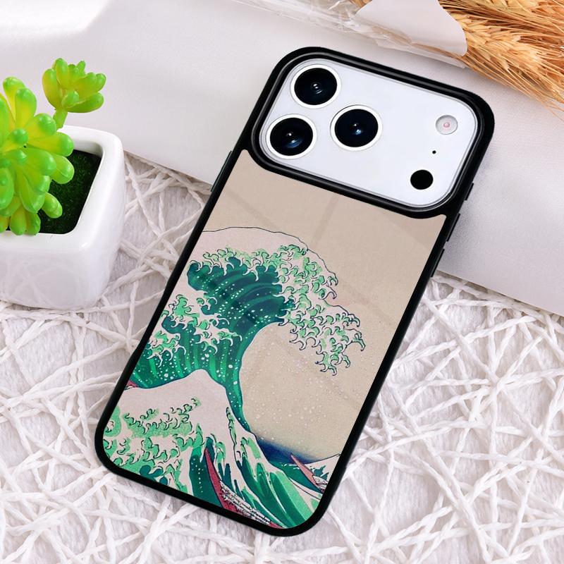 Мультяшный Милый Стильный Чехол с Волнами для iPhone 17 Air 16 15 11 12 14 13 Pro Max Ударопрочный Чехол