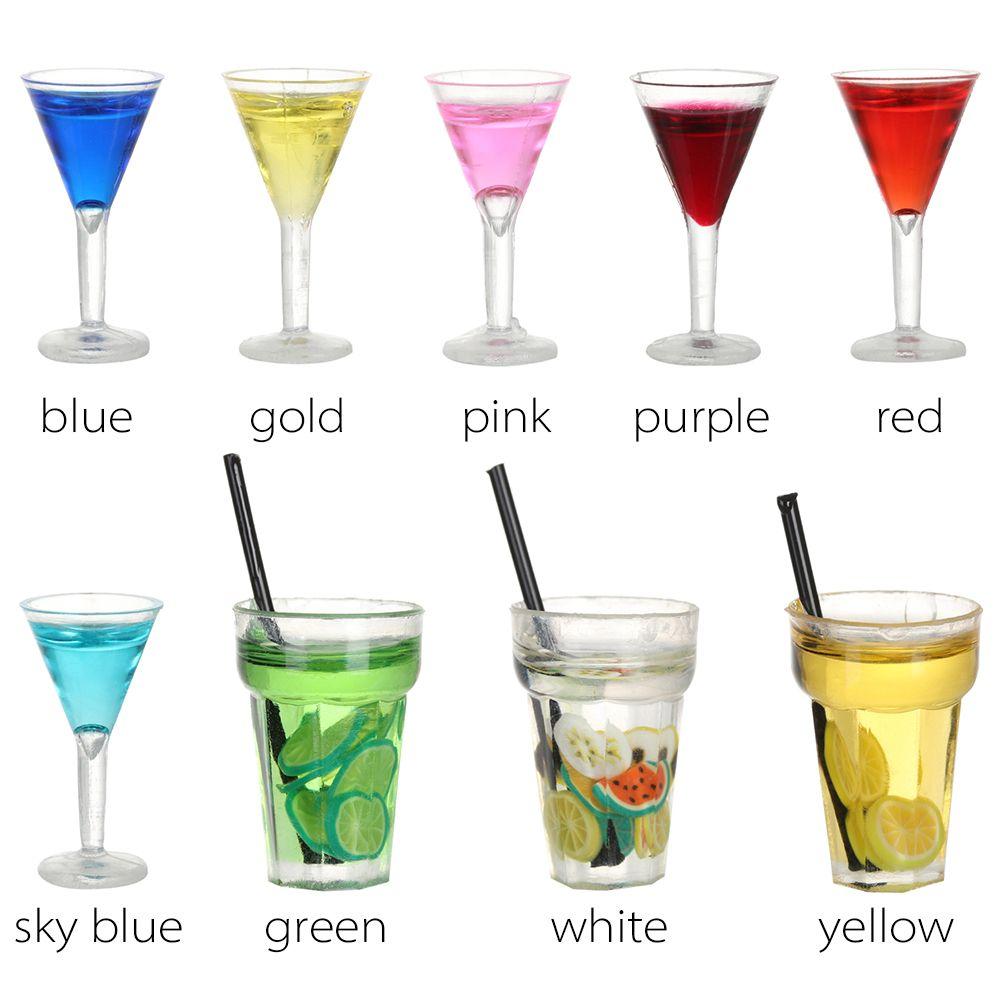 Cocktail Doll Toy Doll House Accessories Mini Fruit Tea Scene Model Miniature Food Play Shooting