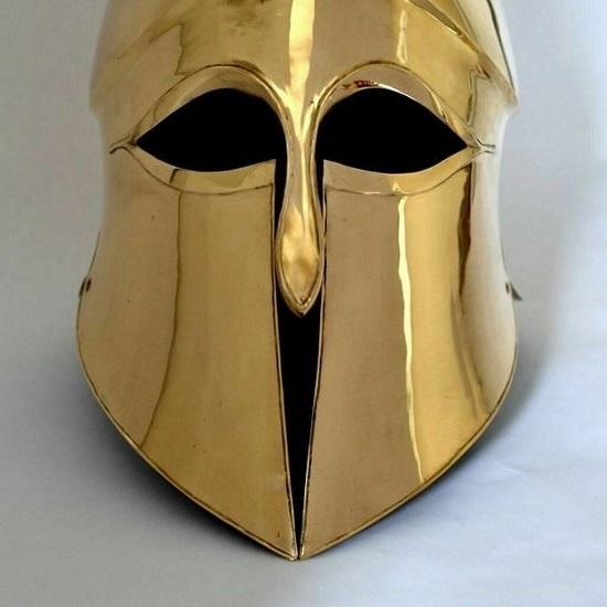 Greek Medieval  Corinthian Helmet Brass 18 Gauge Knight Helmet