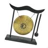Brass Feng Shui Desktop Gong with Stand Asian Bells for Home Decoration Chinese Signs