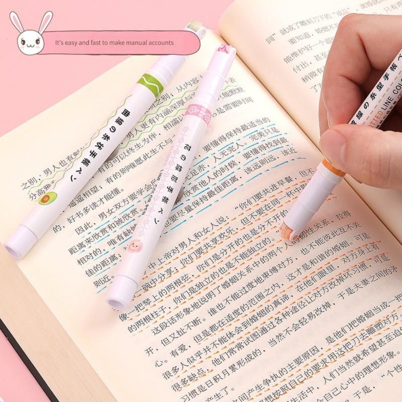 6 шт./компл. Kawaii цветы в форме линий маркер ручки роликовый наконечник кривая лайнер маркер для письма журналов рисунок канцелярские принадлежности
