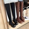 Super Long Knee Boots Women's Thin Bag Thigh Muffin Thick-soled Boots European and American Fashion High-heeled High-tube Elastic Thin Boots