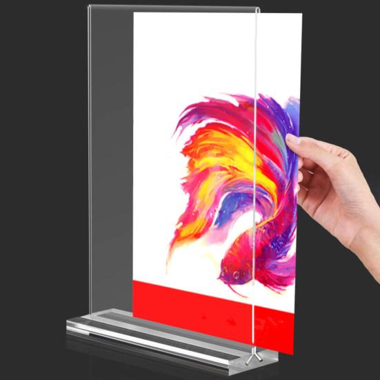 3 шт., акриловый держатель для вывески, прочный, двухсторонний, Т-образный, подставка для дисплея для домашнего офиса, меню, розничная выставка, ярмарка