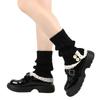 Women's Winter Loose Buttoned Leg Warmers With Lace Trim Knitted Wool Leg Warmers
