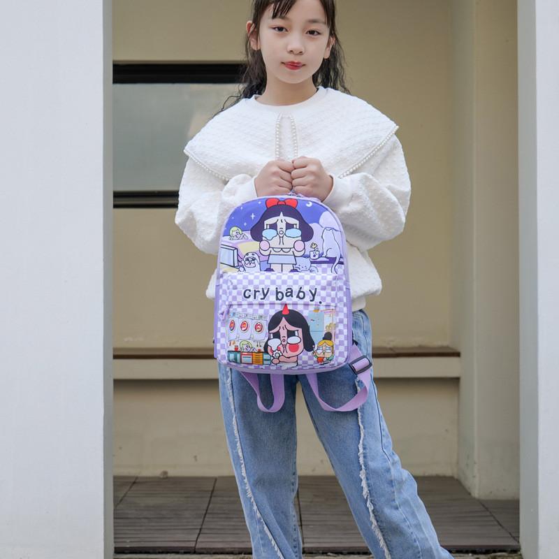 Рюкзак с рисунком плачущего ребенка, мультяшный, большой вместимости, водонепроницаемый, детский школьный рюкзак