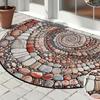 Half Circle Flower Brick Floor Mat, Household Door Mat, Printed Decorative Floor Mat