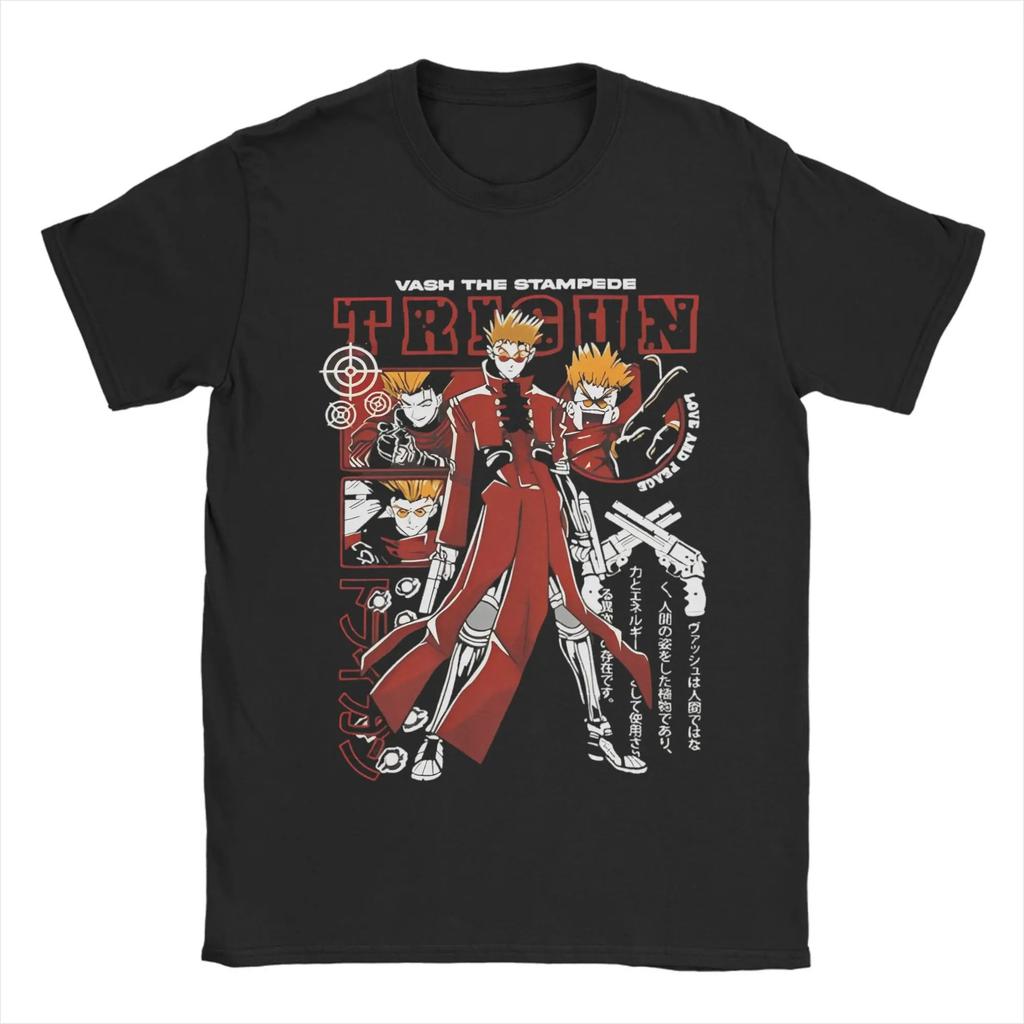 TRIGUN STAMPEDE Trigun Николас Д Стемпид Графический Принт Футболки Мужские Женские Мода Круглый Вырез Хлопковые Футболки Харадзюку Свободные Топы