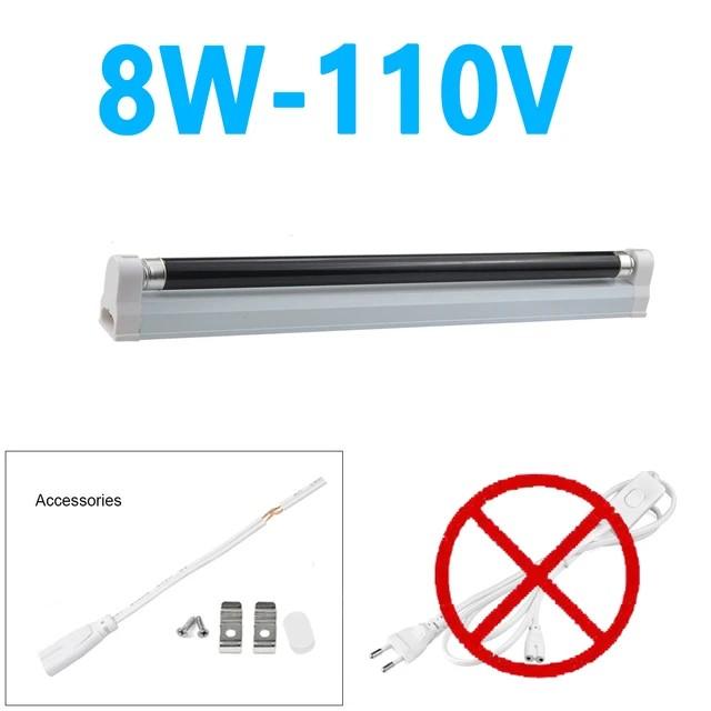 110V 220V Ultraviolet UV Lamp T5 BlackLight Blue 365nm Quartz Light 6W 8W Fluorescent Money Detection Lamp Violet Party DJ Decor